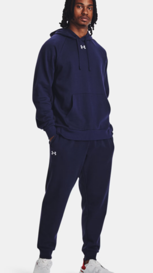 Under Armour Rival Fleece Jogger Pants Cuffed Hem Navy (Men’s)
