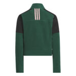 adidas Golf Quarter Zip Fleece Crop Top  Green Pink Black (Kid's) - Image 3