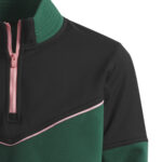 adidas Golf Quarter Zip Fleece Crop Top  Green Pink Black (Kid's) - Image 4
