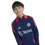 adidas Man Utd Half Zip Training Top Navy/Red (Kids) - Image 2