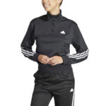 adidas ICONIC 3S TRACKSUIT TOP Black White (Womens) - Image 4