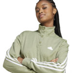 adidas ICONIC 3S Track Suit Top Green (Womens) - Image 5
