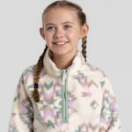 CRAGHOPPERS Pico Half Zip Top  Printed Calico Cream/Green/Pink (Girls) - Image 4