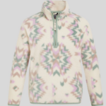 CRAGHOPPERS Pico Half Zip Top  Printed Calico Cream/Green/Pink (Girls) - Image 3