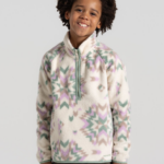 CRAGHOPPERS Pico Half Zip Top  Printed Calico Cream/Green/Pink (Girls) - Image 2