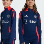 adidas Man Utd Half Zip Training Top Navy/Red (Kids) - Image 8