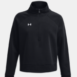 Under ARmour UA Rival Fleece ½ Zip Top Black | Blue | White | Siclia Green (Women's) - Image 10
