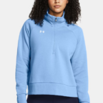 Under ARmour UA Rival Fleece ½ Zip Top Black | Blue | White | Siclia Green (Women's) - Image 5