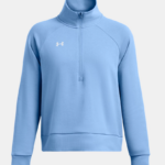 Under ARmour UA Rival Fleece ½ Zip Top Black | Blue | White | Siclia Green (Women's) - Image 8
