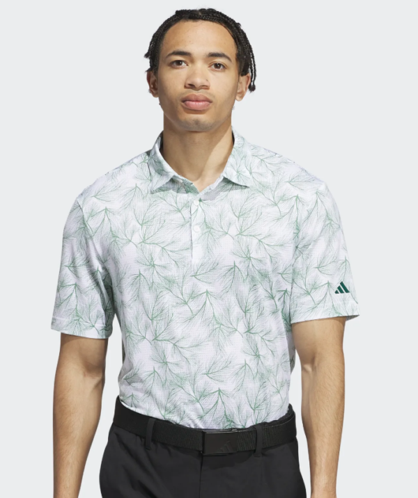 ADIDAS PINE PRINT POLO-WHITE GREEN
