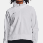 Under ARmour UA Rival Fleece ½ Zip Top Black | Blue | White | Siclia Green (Women's) - Image 11