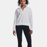 Under ARmour UA Rival Fleece ½ Zip Top Black | Blue | White | Siclia Green (Women's) - Image 12