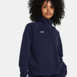 Under ARmour UA Rival Fleece ½ Zip Top Black | Blue | White | Siclia Green (Women's) - Image 14