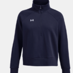 Under ARmour UA Rival Fleece ½ Zip Top Black | Blue | White | Siclia Green (Women's) - Image 17
