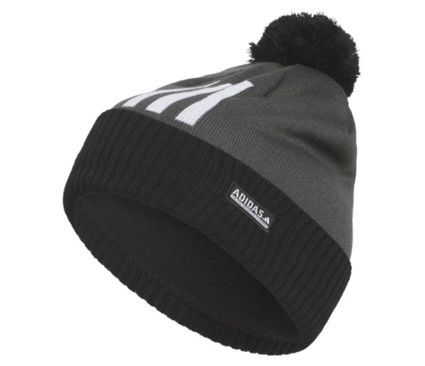 Adidas Pom Cold Rdy 3 Stripe Beanie Hat Grey/Black (Men's)