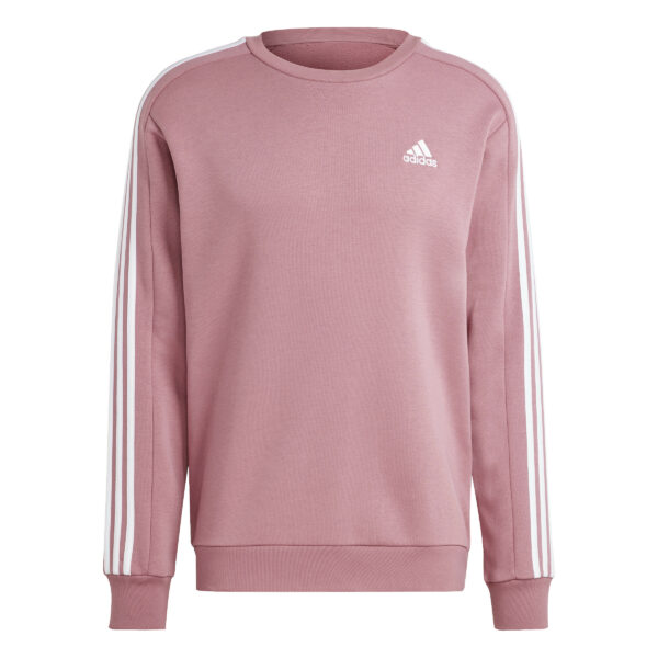 adidas  Essentials Fleece 3-Stripes Crew Sweatshirt Crimson Pink (Men's)