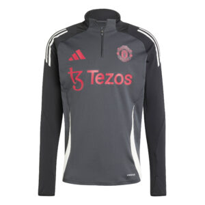 adidas Manchester United 2024/25 Quarter Zip Tiro 24 Training Top Carbon/Black (Kid/Adults)