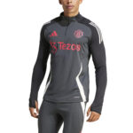 adidas Manchester United 2024/25 Quarter Zip Tiro 24 Training Top Carbon/Black (Kid/Adults) - Image 4
