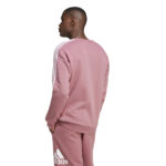 adidas  Essentials Fleece 3-Stripes Crew Sweatshirt Crimson Pink (Men's) - Image 8