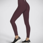 Skechers GO FLEX RIB™ FL HW Legging Black / Burgundry (Women's) - Image 4