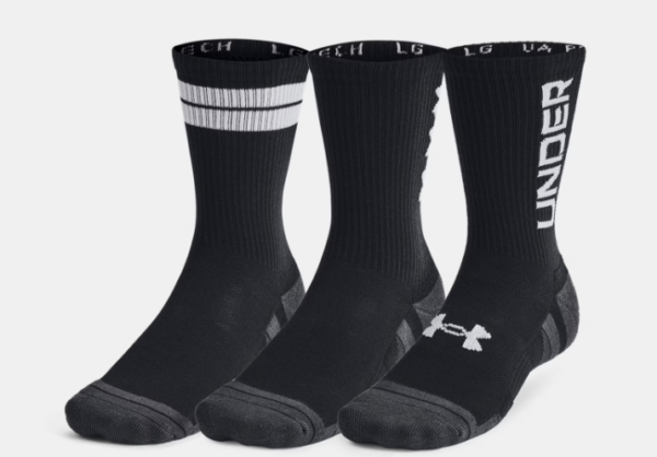 Under Armour  UA Performance Tech 3-Pack Crew Socks Black | White (Unisex)