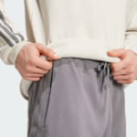 adidas Essentials Fleece 3-Stripes Crew Sweatshirt Aluminum Cream (Men’s) - Image 6