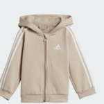adidas Essentials 3-Stripes Full Zip Fleece Infant Tracksuit (Beige/Green | Red/Black/White) (Infant / Kids) - Image 6