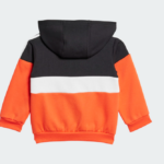 adidas Essentials 3-Stripes Full Zip Fleece Infant Tracksuit (Beige/Green | Red/Black/White) (Infant / Kids) - Image 3