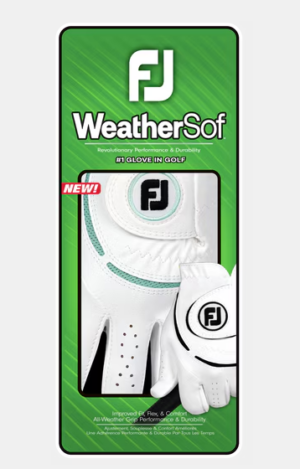 FOOTJOY WeatherSof® Left Hand Golf Glove White/Teal Size Medium (Women’s)