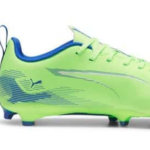 Puma Ultra 5 Play FG  Football Boots Fizzy Apple/Blue (Kids) - Image 2