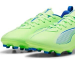 Puma Ultra 5 Play FG  Football Boots Fizzy Apple/Blue (Kids) - Image 5