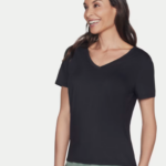 Skechers GO DRI® Serene V-Neck Top Black (Women's) - Image 3
