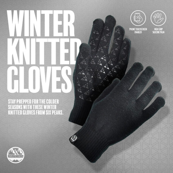 Six Peaks Winter Knitted Gloves Black (Unisex)