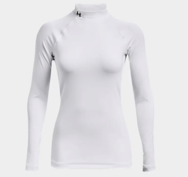 Under Armour Coldgear Mock Neck Long Sleeve (Women's) (White)
