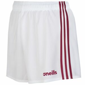 O’Neills Mourne Shorts White / Maroon (Kids/Adults)