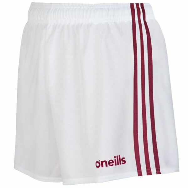 O’Neills Mourne Shorts White / Maroon (Kids/Adults)