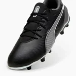 Puma KING Match Jr FGAG Football Boots Black/White/Grey (Kids) - Image 6