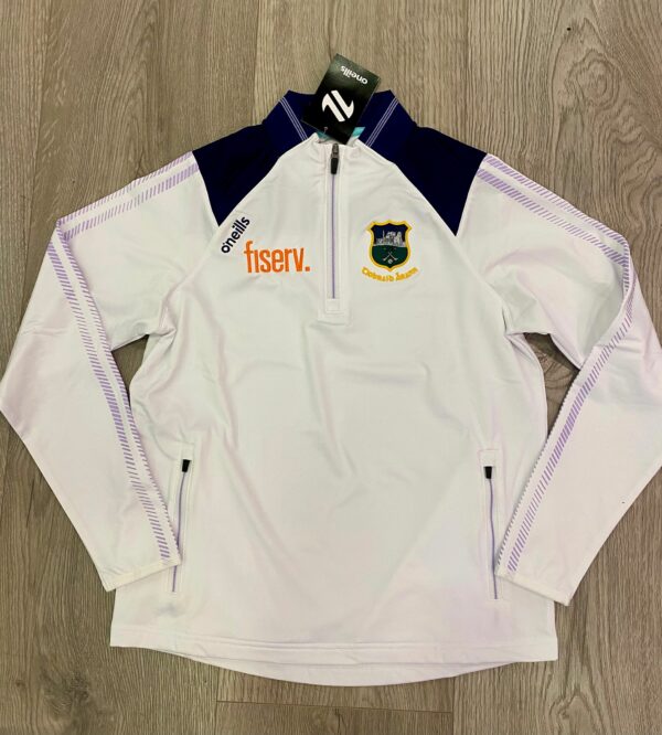 O’Neills Tipperary GAA Dynamo 1874 Brushed Half Zip Top White/Marine/Purple (Women's / Kids)