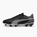 Puma KING Match Jr FGAG Football Boots Black/White/Grey (Kids) - Image 2