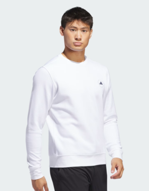 adidas Core Crew Neck Golf Top Sweatshirt White (Men's)