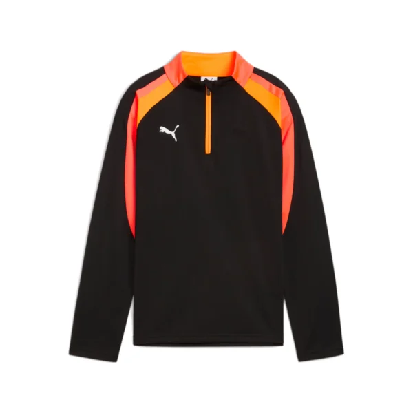 Puma individual LIGA Half Zip Top Black / Heat Fire (Junior Kids)