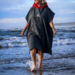 SwimTech Microfibre Hooded Poncho Towel Grey/Red (Adults/Junior) - Image 3