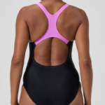 Speedo Medley Logo Swimsuit Black/Pink  Neow Violet (Women's) - Image 4
