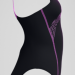 Speedo Medley Logo Swimsuit Black/Pink  Neow Violet (Women's) - Image 6
