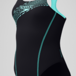 Speedo Medley Logo Swimsuit Black/Turquoise Artic Glass (Women's) - Image 2
