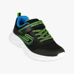 Skechers Dynamatic - Swift Tread Running Shoe Velcro Grey/Black/Lime/Blue (Kids) - Image 2