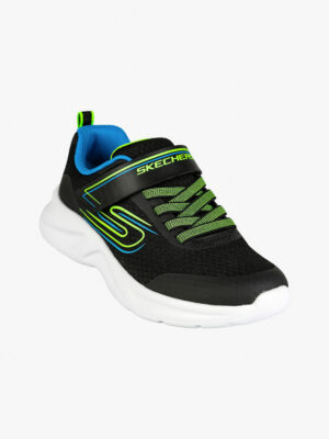 Skechers Dynamatic - Swift Tread Running Shoe Velcro Grey/Black/Lime/Blue (Kids)