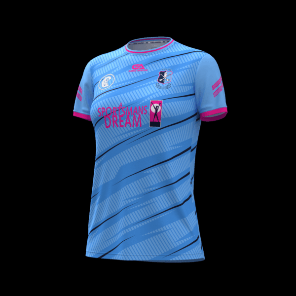 Éire Óg Camogie Club Training Jersey Sky/Navy/Pink (Kids/Adults)