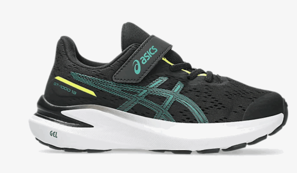 Asics GT-1000 13 PS (Pre-School) Running Shoe Black/Jasper Green (Kids)