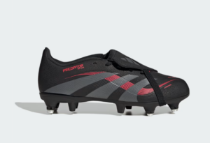 Predator League Fold-Over Tongue Soft Ground Boots Black/Red (Kids)